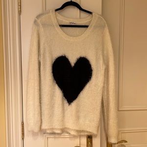 PJ Salvage sweater cream with a black heart size M